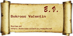 Bokross Valentin névjegykártya